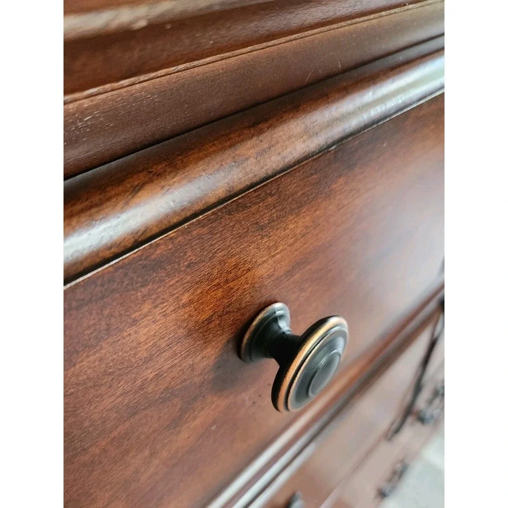 Lot of 8 Bronze Black Copper Round Metal Drawer Cabinet Dresser Desk Knob Pulls
